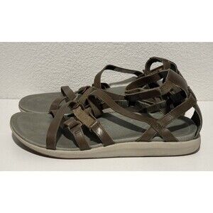 MERRELL Womens Strappy Sandals Size 10 Olive Green Open Toe Adjustable Closure